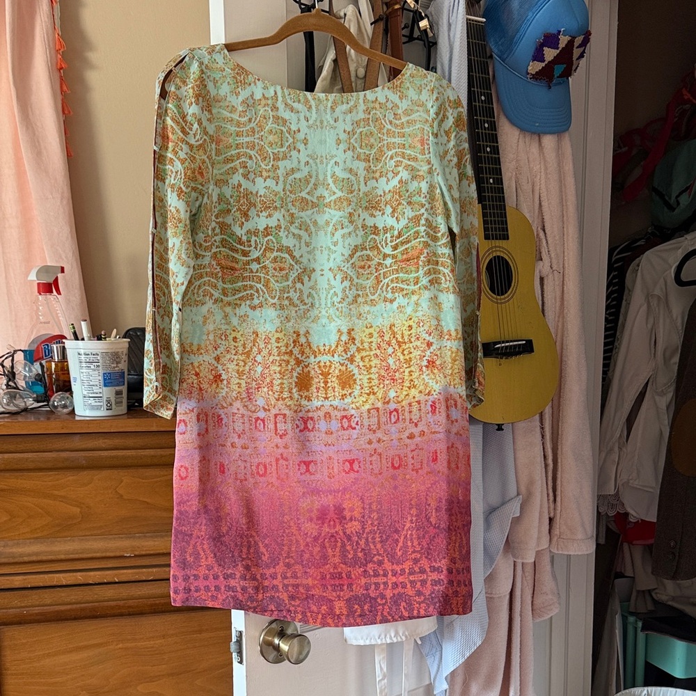 Multicolor Patterned Dress - Picture 4 of 4